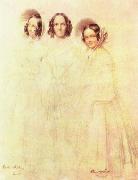Portrat der Frau Crelinger mit ihren Tochtern Bertha und Clara Franz Kruger